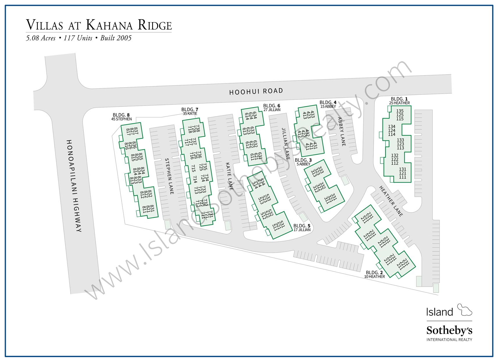 Map of Villas at Kahana Ridge